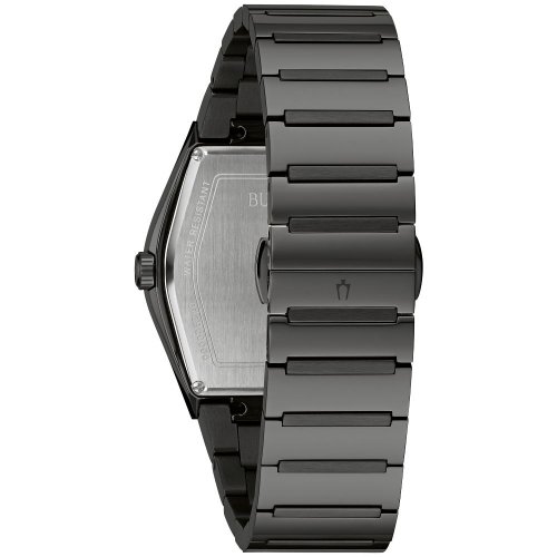 Bulova Mens Gemini Quartz Watch 40mm Black Stainless Steel Case and Bracelet with Black Dial