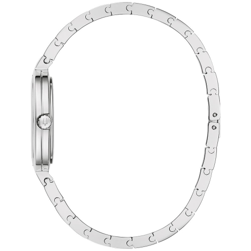 Montre à quartz pour femmes Rhapsody 30 mm avec boîtier et bracelet en acier inoxydable argenté et cadran noir de Bulova