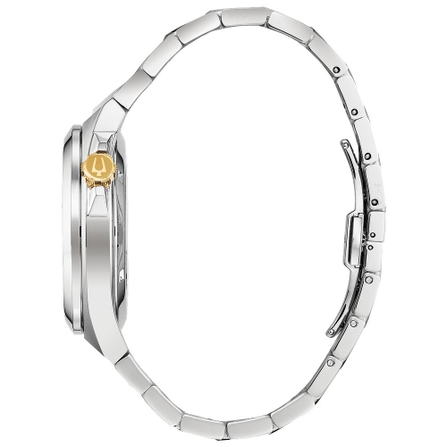 Montre automatique pour hommes Maquina de Bulova 46&nbsp;mm avec boîtier et bracelet en acier inoxydable argenté et cadran noir