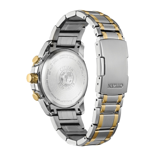 Montre pour hommes PCAT Eco-Drive 42 mm de Citizen avec boîtier et bracelet en acier inoxydable deux tons et cadran noir