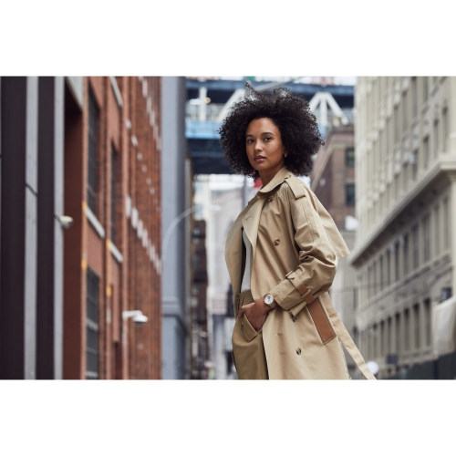 Bulova Ladies Sutton Automatic Watch 34mm Two-Tone Rose Gold-Tone Stainless Steel Case and Bracelet with White Dial