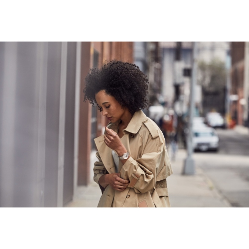 Bulova Ladies Sutton Automatic Watch 34mm Two-Tone Rose Gold-Tone Stainless Steel Case and Bracelet with White Dial