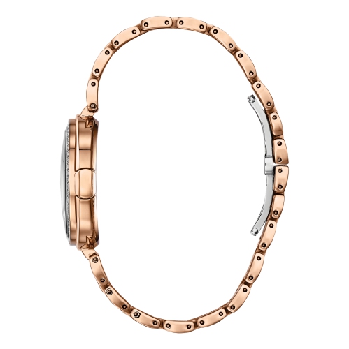 Citizen Ladies Capella Eco-Drive Watch 34mm Pink Gold-Tone Stainless Steel Case and Bracelet with Silver-White Dial