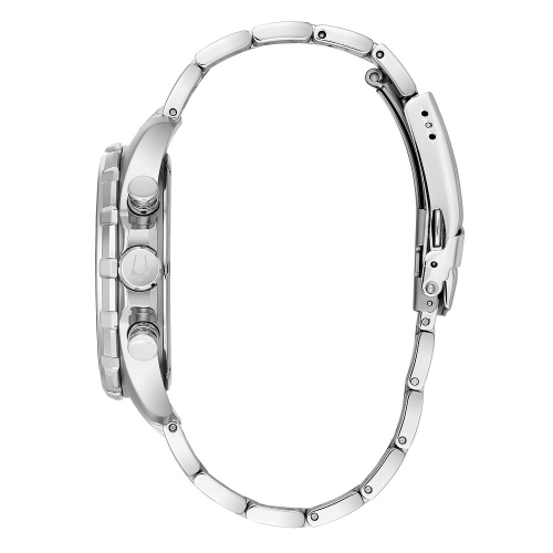 Montre à quartz homme Marine Star de Bulova, 43&nbsp;mm boîtier et bracelet en acier inoxydable argenté et cadran bleu