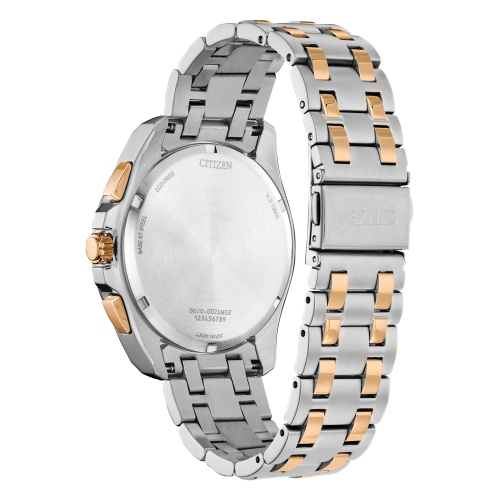 Citizen Mens Peyten Eco-Drive Watch 41mm Two-Tone Rose Gold-Tonr Stainless Steel Case and Bracelet with Silver-Tone Dial