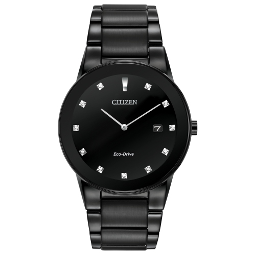 Montre pour hommes Axiom Eco-Drive de Citizen 40&nbsp;mm avec boîtier et bracelet en acier inoxydable noir et cadran noir