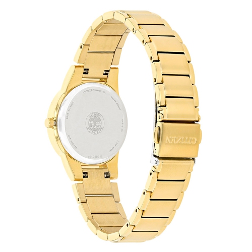 Citizen Ladies Axiom Eco-Drive Watch 30mm Gold-Tone Stainless Steel Case and Bracelet with Black Dial