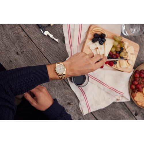 Montre pour hommes Corso Eco-Drive 40 mm de Citizen avec boîtier et bracelet en acier inoxydable doré et cadran champagne