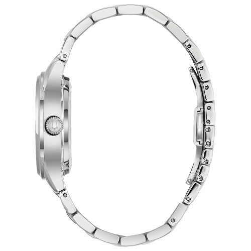 Montre automatique pour femmes Sutton de Bulova 34,5&nbsp;mm avec boîtier et bracelet en acier inoxydable argenté et cadran blanc