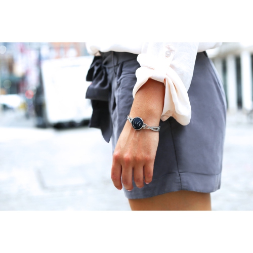 Citizen Ladies Axiom Eco-Drive Watch 23mm Silver-Tone Stainless Steel Case and Bangle with Black Dial