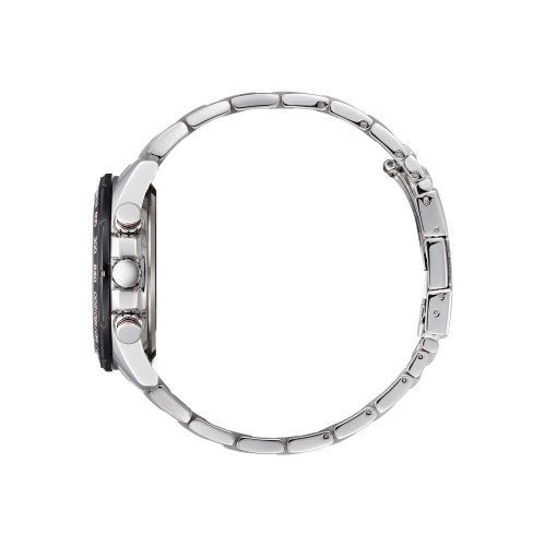 Montre pour hommes PCAT Eco-Drive de Citizen 42 mm avec boîtier et bracelet en acier inoxydable argenté et cadran noir