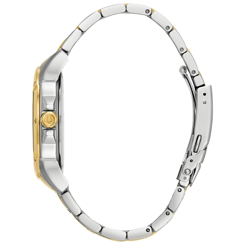 Bulova Mens Classic Quartz Watch 43mm Two-Tone Stainless Steel Case and Bracelet with Black Dial