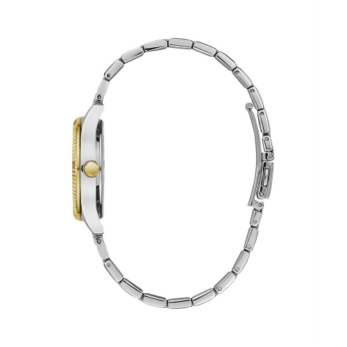 Caravelle Ladies Dress Quartz Watch 32mm Two-Tone Stainless Steel Case and Bracelet with Silver-White Dial