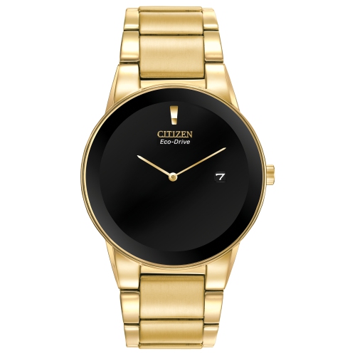 Image 1 of 1.. Citizen Mens Axiom Eco-Drive Watch 40mm Gold-Tone Stainless Steel Case and Bracelet with Black Dial