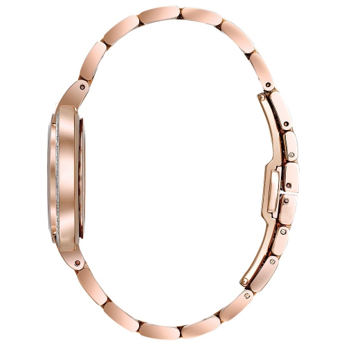 Bulova Ladies Rubaiyat Quartz Watch 35mm Rose Gold-Tone Stainless Steel Case and Bracelet with Silver-White Dial