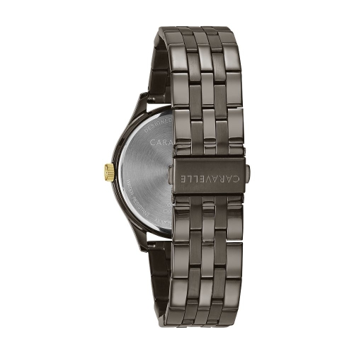 Caravelle Mens Dress Quartz Watch 41mm Gray Stainless Steel Case and Bracelet with Gray Dial