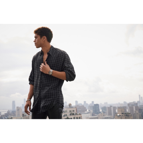 Montre automatique pour hommes Maquina de Bulova avec boîtier et bracelet en acier inoxydable gris 46 mm et cadran noir