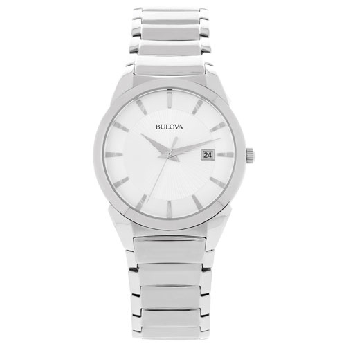 BULOVA  Mens Classic Quartz Watch 38MM Silver-Tone Stainless Steel Case And Bracelet With Silver-Tone Dial (96B015) In Multicolor