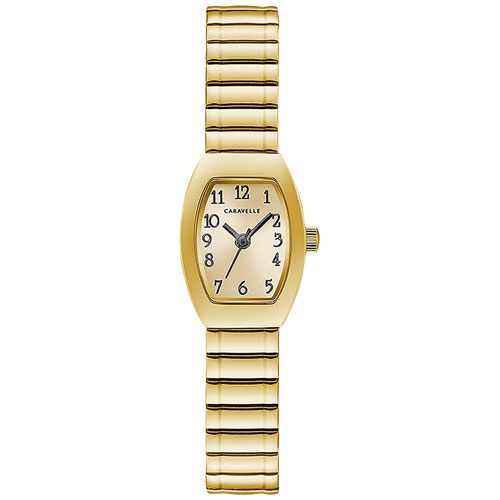 CARAVELLE  Ladies Traditional Quartz Watch 18MM Gold-Tone Stainless Steel Case And Expansion With Dial (44L261) In Champagne