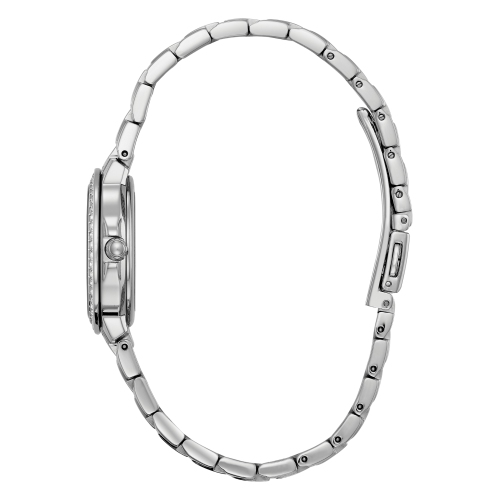 Montre pour femmes Silhouette Crystal Eco-Drive 28 mm de Citizen, boîtier et bracelet en inox argenté avec cadran argenté