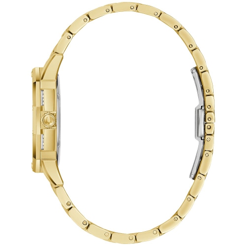 Montre à quartz pour femmes Octava 34 mm de Bulova avec boîtier et bracelet en acier inoxydable doré et cadran argenté