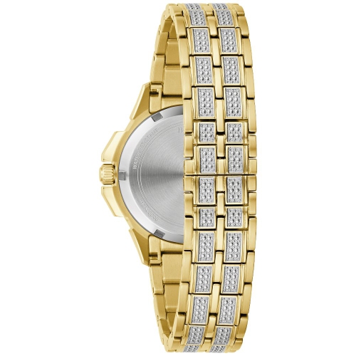 Montre à quartz pour femmes Octava 34 mm de Bulova avec boîtier et bracelet en acier inoxydable doré et cadran argenté