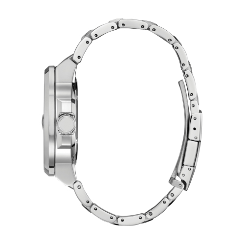 Montre homme à éco-conduite, boîtier et bracelet en acier inoxydable argenté 44 mm, cadran noir Endeavor Citizen