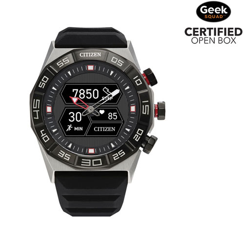 Open Box - Citizen CZ Smart Hybrid Extreme 44mm GPS Smartwatch with Heart Rate Monitor- M/L - Black