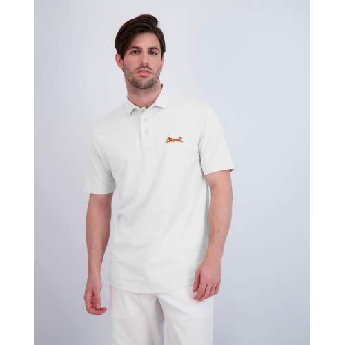 Polo en coton classique pour homme par le Tigre - Blanc - taille moyenne