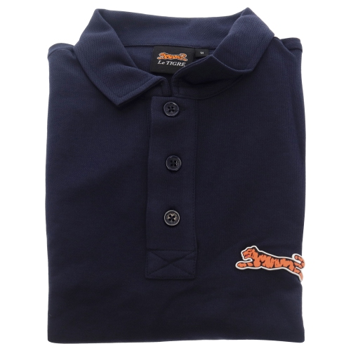Polo en coton classique pour homme par le Tigre - Bleu marine - taille moyenne