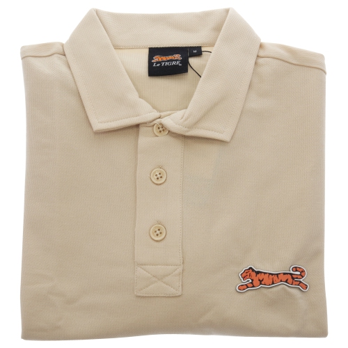 Polo en coton classique pour homme par le Tigre - Beige - taille moyenne