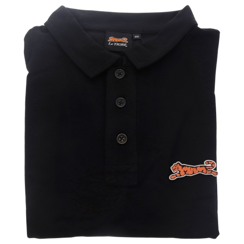 Polo en coton classique pour homme par le Tigre - Noir - petit
