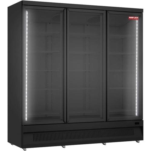 NEW AIR REF  New Air Ngr-74-Hb Commercial 74" Triple Glass Door Refrigerator Merchandiser - Ideal for Convenience Stores, Front Of House, Grocery