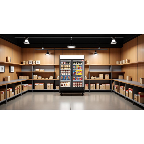 New Air Commercial 54" 43 Cu. Ft. Double Glass Door Merchandiser FREEZER - Black