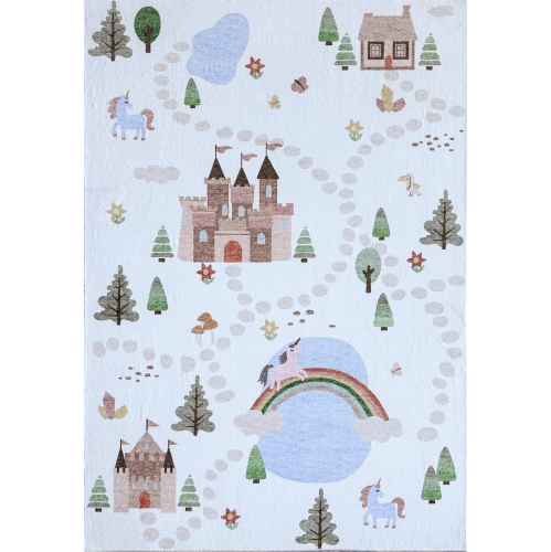 Rug Branch Kids Soft Steps Playtime Unicorns, Castle, Road Map Indoor Soft Area Rug