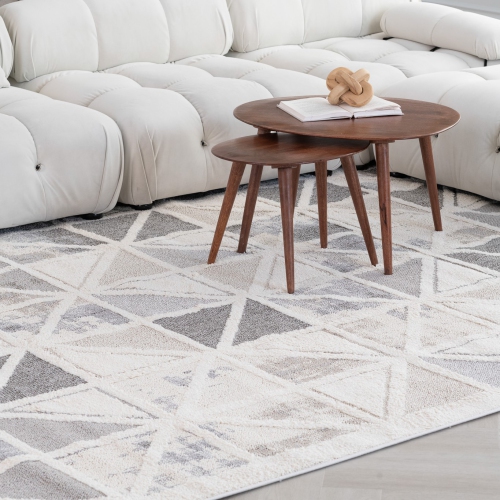Rug Branch Nimbus Floral Indoor Area Rug, Cream Grey
