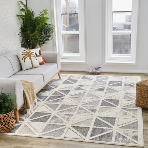 Rug Branch Nimbus Floral Indoor Area Rug, Cream Grey