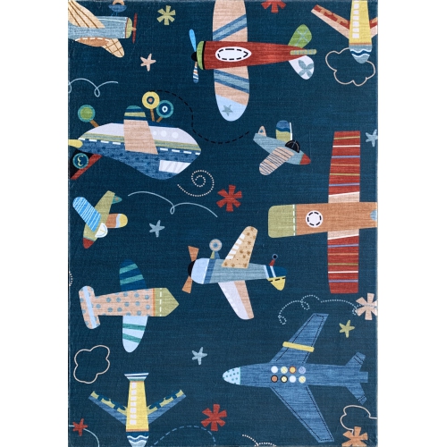 Rug Branch Kids Airplane Soft Playmat Cream Indoor Soft Area Rug