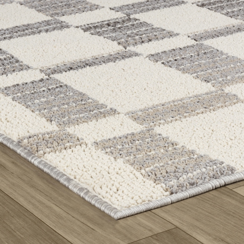 Rug Branch Checkered Indoor Area Rug, Grey Beige