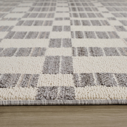 Rug Branch Checkered Indoor Area Rug, Grey Beige