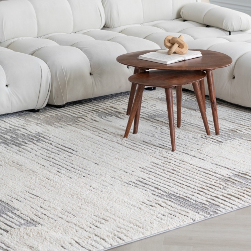 Rug Branch Nimbus Abstract Indoor Area Rug, Cream Grey
