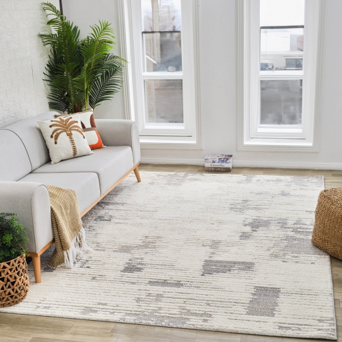Rug Branch Nimbus Abstract Indoor Area Rug, Cream Grey