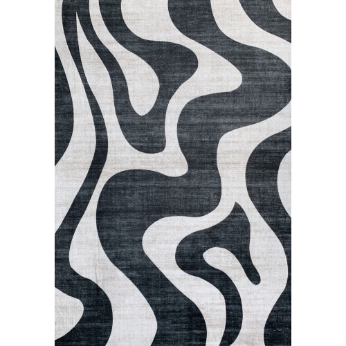 Rug Branch Eclipse Abstract Zebra Print Black White Indoor Area Rug