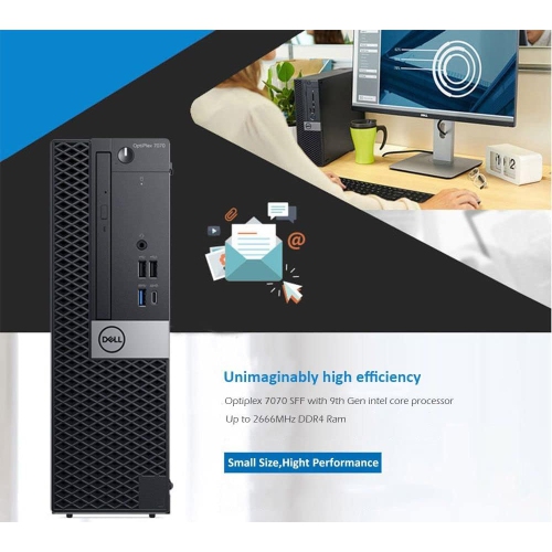 Refurbished Dell OptiPlex 7070, Mini Tower Intel UHD Graphics 630,i5-9500, 16GB, 256GB, 1TB PCIe, 2 Years Warranty, 100552-21038