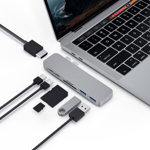 TARGUS  Hyperdrive Duo 7-In-2 USB-C Hub - In Grey