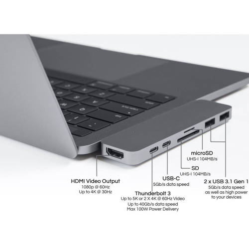 HyperDrive DUO 7-in-2 USB-C Hub - Grey