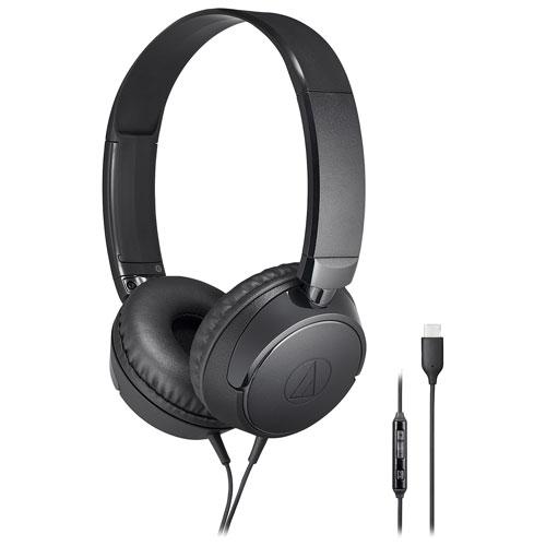 Casque d'écoute ATH-S120C d'Audio-Technica avec port USB-C - Noir