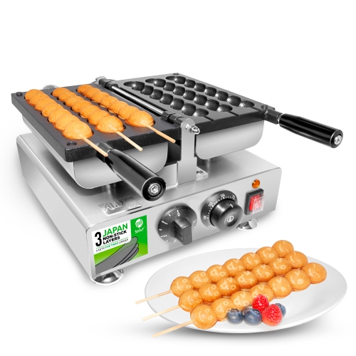 AP-447 Waffle Stick Maker | 3 Bead-Shaped Waffles | Waffles on a Stick Iron | 110V