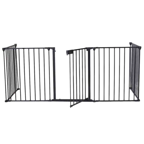 Topbuy Fireplace Fence Metal Fire Gate Baby Pet Safety Fence Hearth Gate
