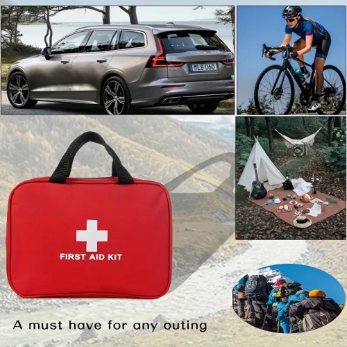 Portable First Aid Kit for Outdoor Travel, Camping, Hiking | Multi-Purpose Emergency Supplies Bag